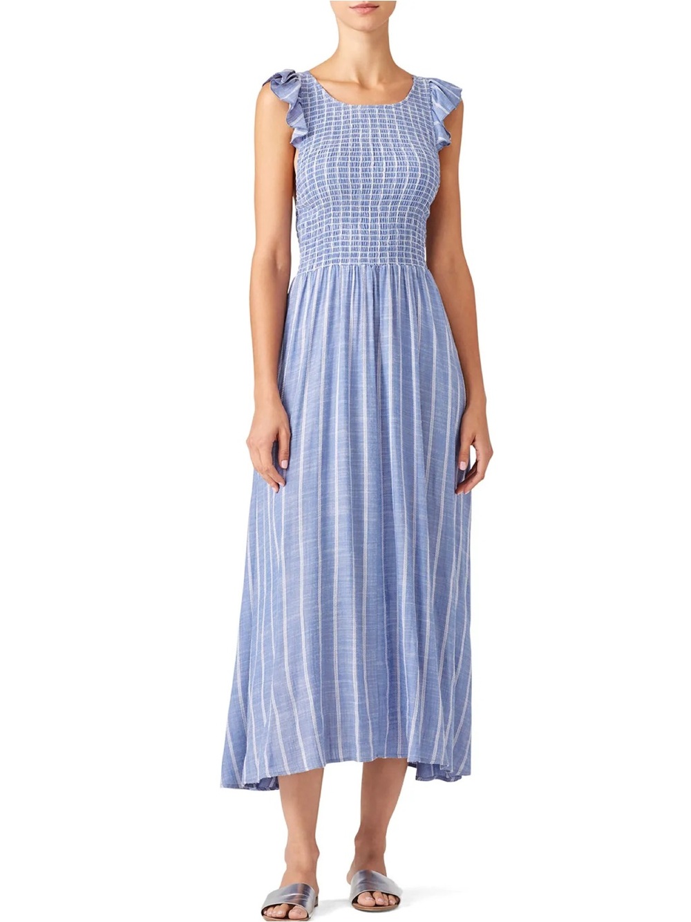Free People Chambray Butterflies Midi Dress Size Small